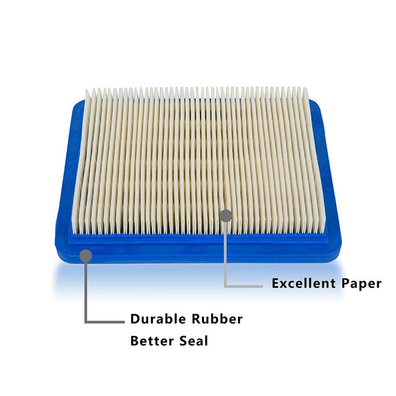 HEYZLASS 5 Pack 491588S Air Filter, Compatible with 491588 4915885 Flat OEM Air Cleaner Cartridge, Lawn Mower Air Filter - Image 2
